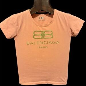 Balenciaga Apricot colour with golden logo Tee size M in great condition